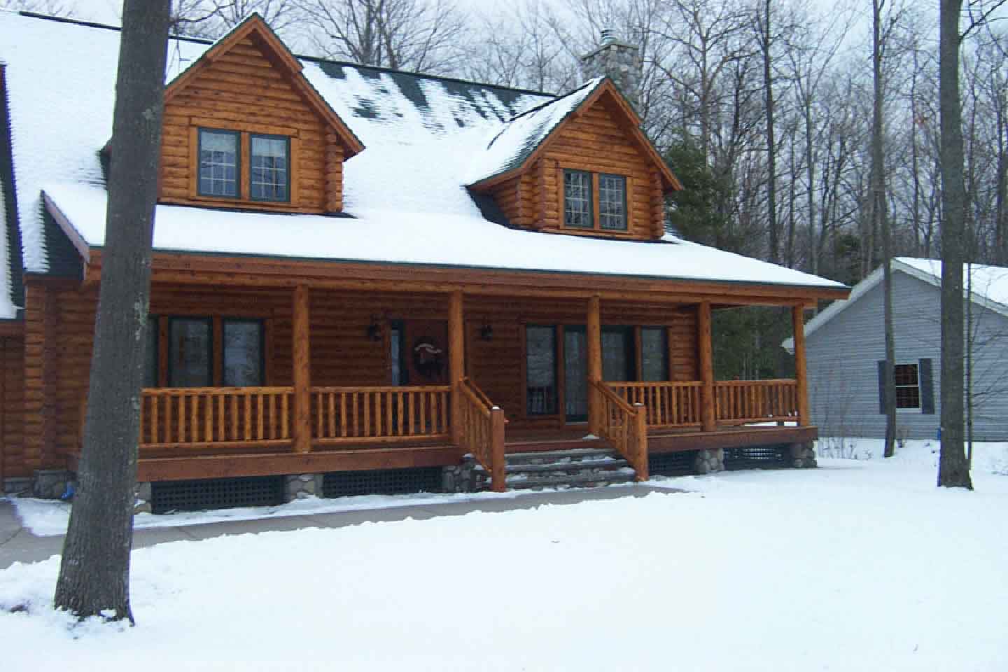 Cedar log siding